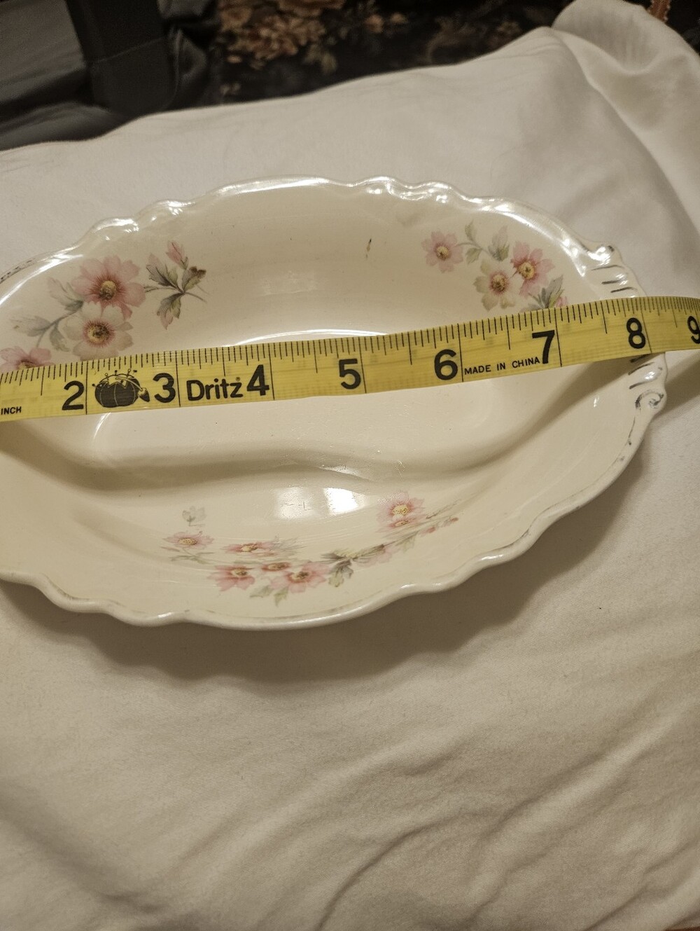 Vintage Homer Laughlin Ceramic Serving Bowl Virginia Rose Pattern - Picture 4 of 5